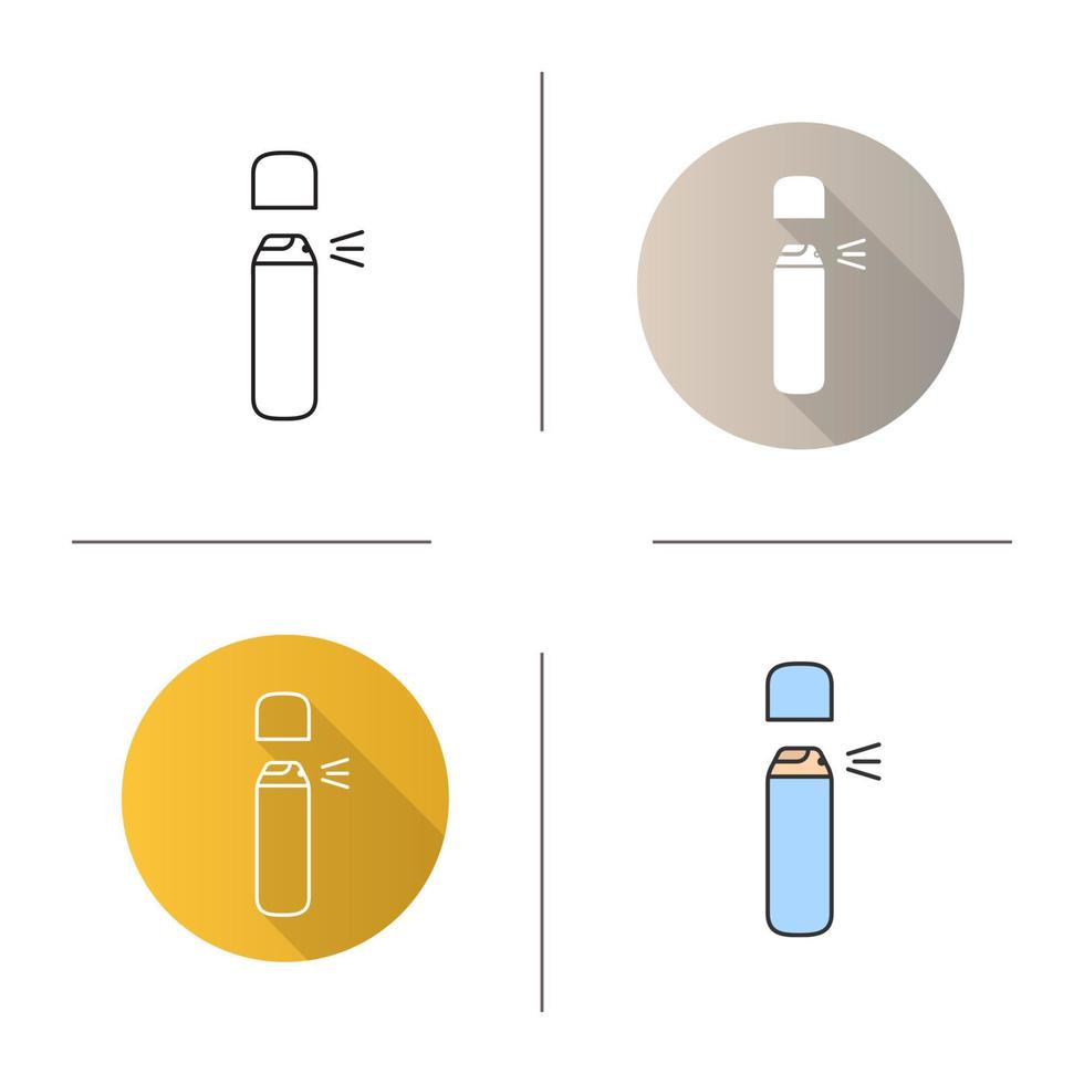 spray antiperspirant ikon. platt design, linjära och färgstilar. deodorant. isolerade vektorillustrationer vektor