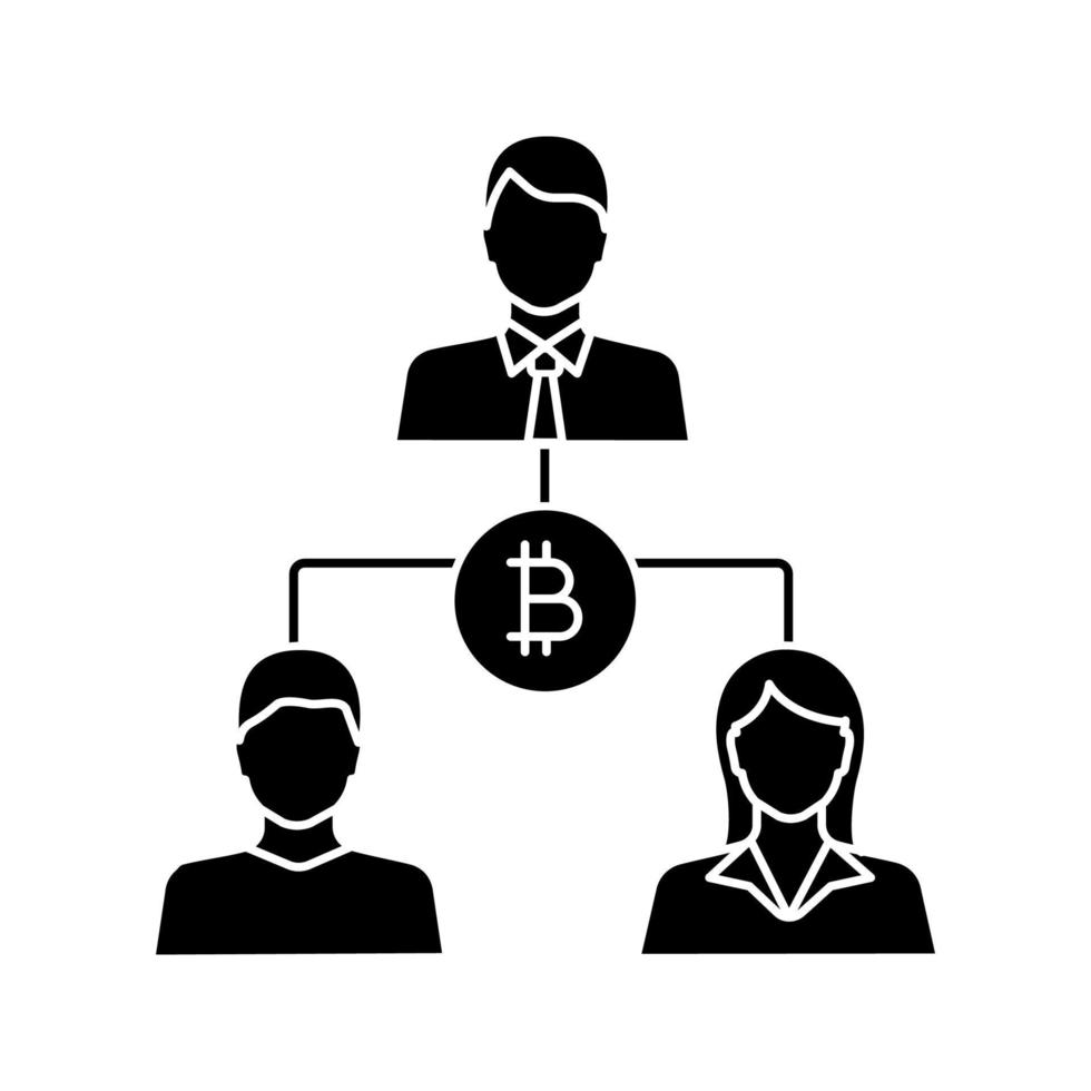 Symbol für Bitcoin-Transaktionen vektor