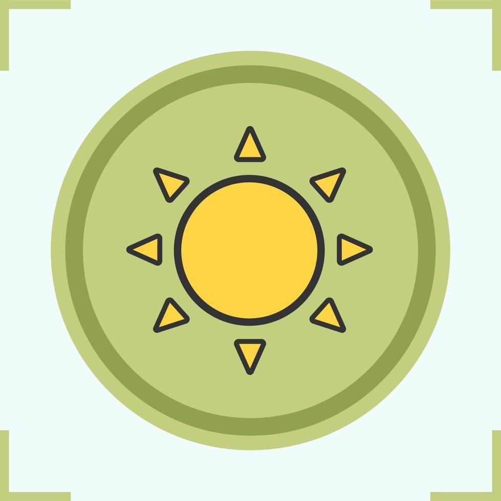 Symbol für Sonnenfarbe. Sonnenschein. isolierte Vektorillustration vektor