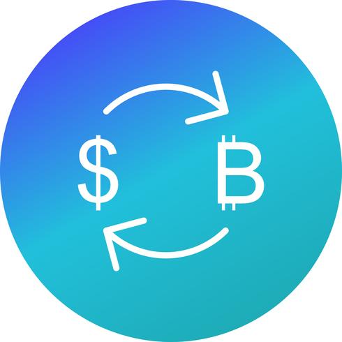 Tauschen Sie Bitcoin mit Dollar-Vektor-Ikone aus vektor