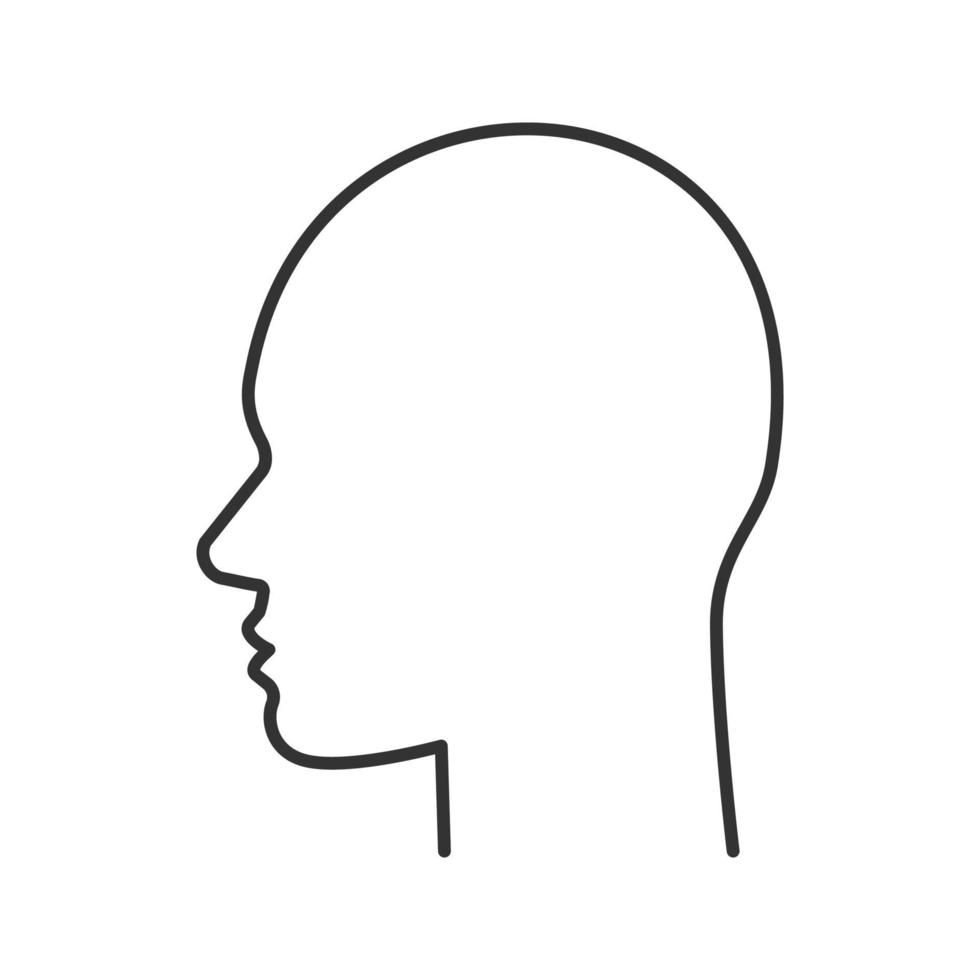 lineares Benutzersymbol. menschlicher Kopf. dünne Linie Abbildung. Profilkontursymbol. Mann Gesicht Seitenansicht. Vektor isolierte Umrisszeichnung