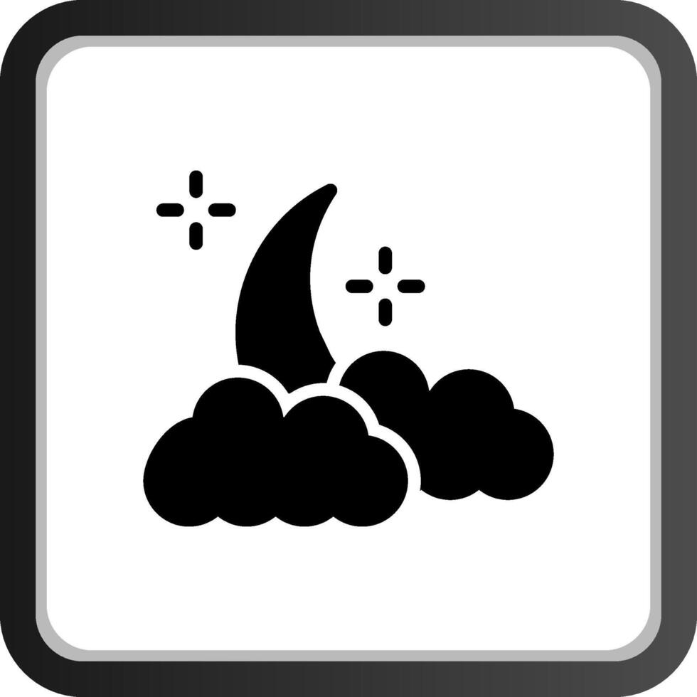 molnig natt kreativ ikon design vektor