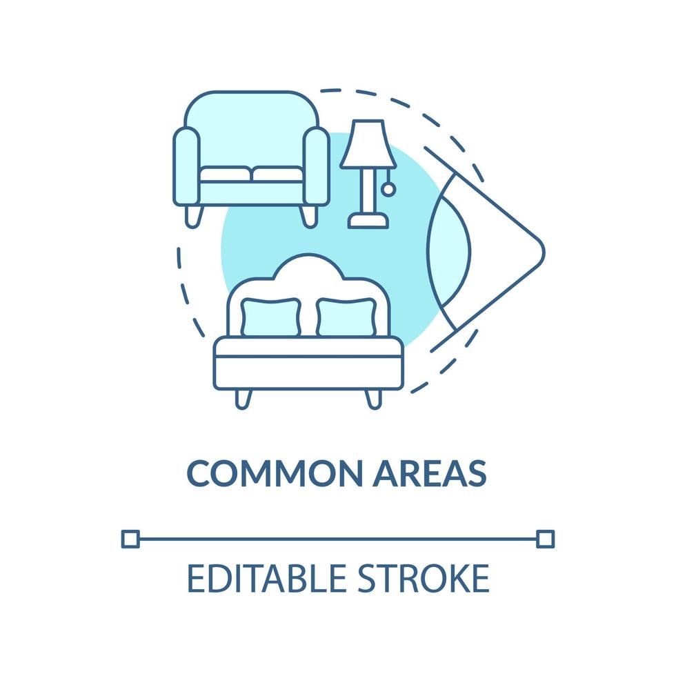 gemensamma områden blå konceptikon vektor