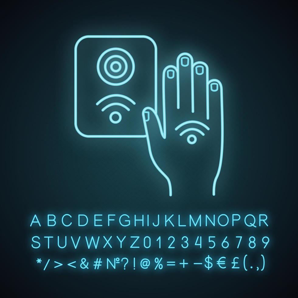 NFC-Reader Neonlicht-Symbol vektor