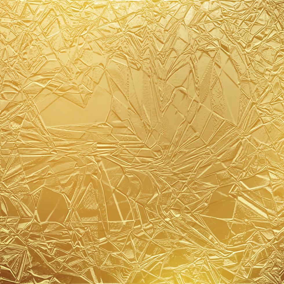 glänsande guldstrukturpapper eller metall. guldfolie vektor