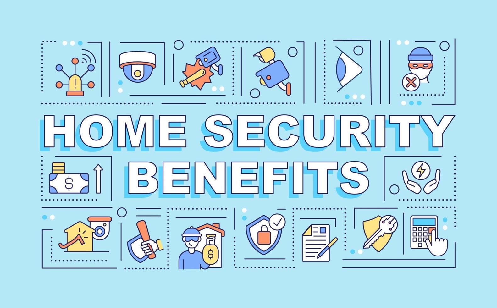 Home Security Vorteile Wortkonzepte Banner vektor