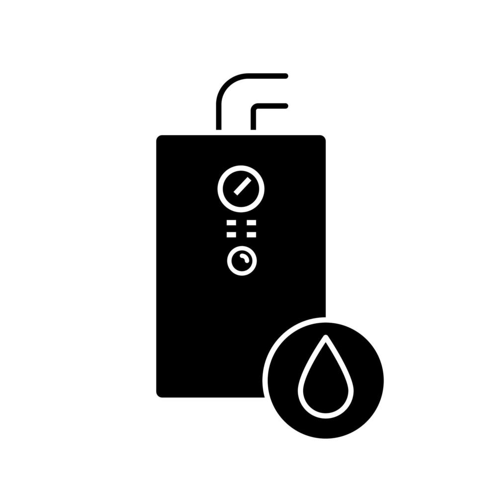 gas varmvattenberedare glyph ikon vektor