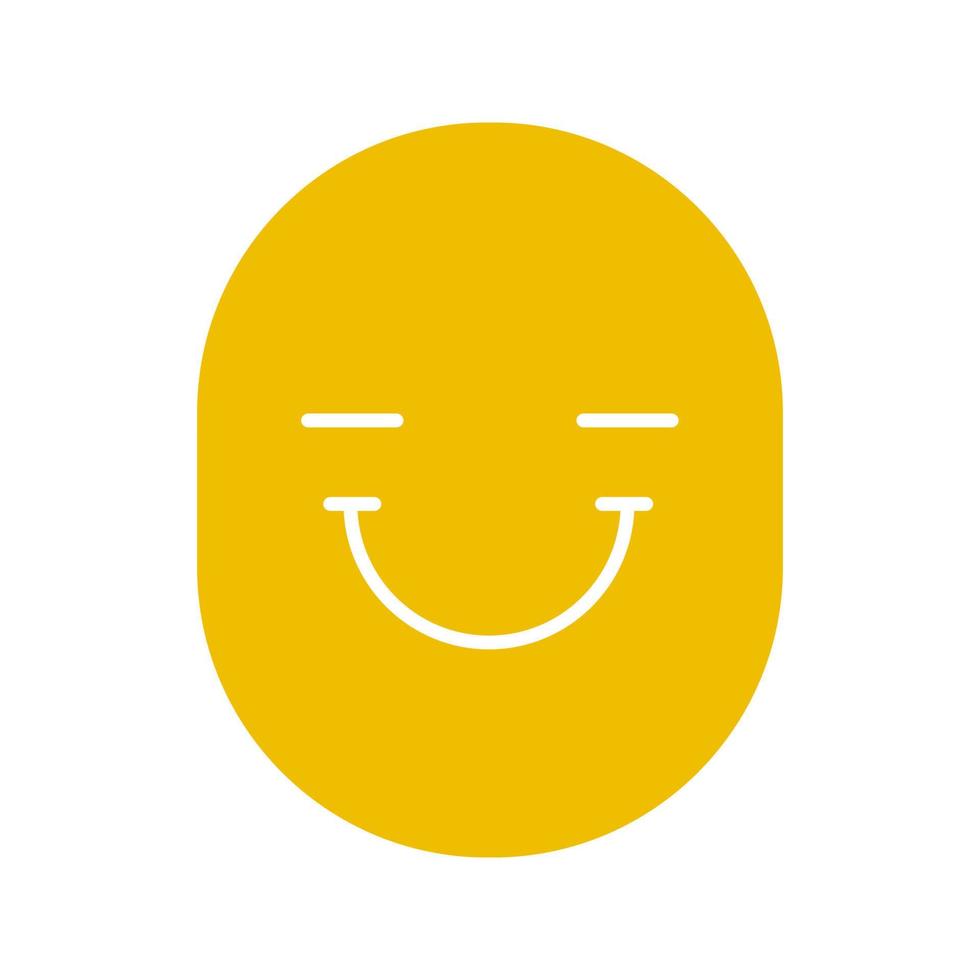 glückliches und lustiges Lächeln Glyphe Farbsymbol. gute Laune. Silhouette-Symbol auf weißem Hintergrund. negativer Raum. Vektor-Illustration vektor