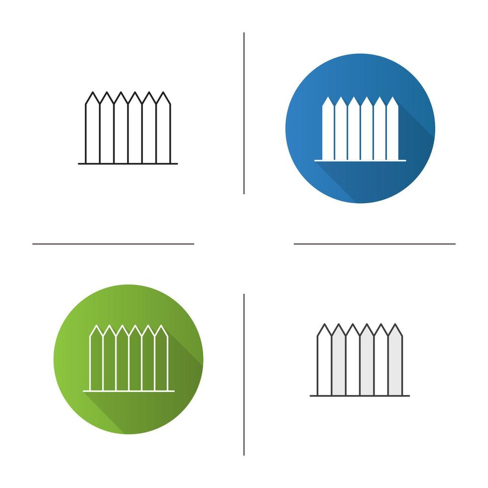 Holzzaun-Symbol. flaches Design, lineare und Farbstile. Streikposten. isolierte vektorillustrationen vektor