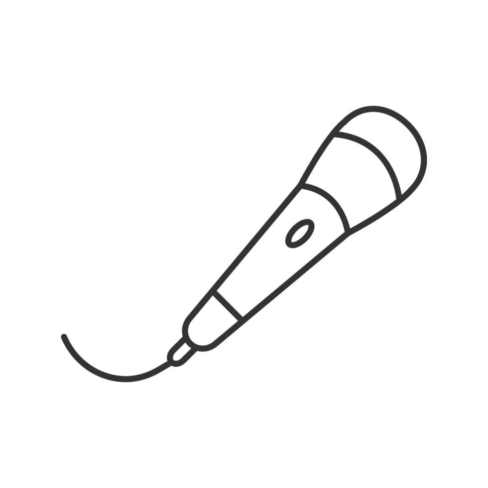 mikrofon linjär ikon. karaoke. tunn linje illustration. kontursymbol. vektor isolerade konturritning