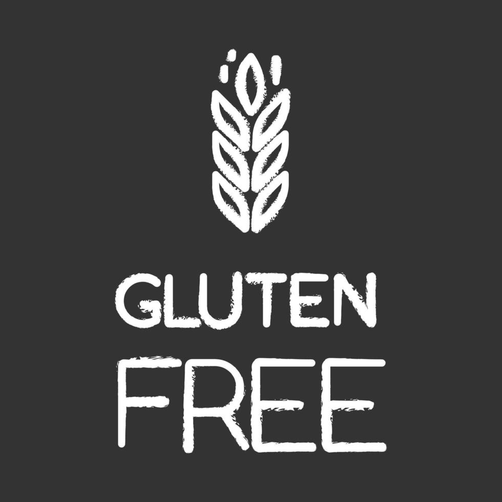 Symbol für glutenfreie Kreide. Bio-Lebensmittel. gesundes Brot. produktfreie Zutat. nahrhafte diätetische, gesunde Ernährung. Vorbeugung von Zöliakie. persönliche Gesundheitsversorgung. isolierte vektortafelillustration vektor