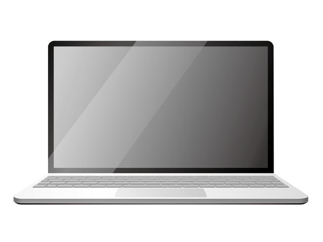 Bärbar dator isolerad på en vit bakgrund. vektor