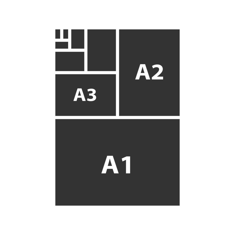 Glyphensymbol für Papiergrößen vektor