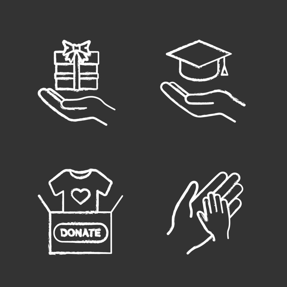 Charity-Kreide-Icons gesetzt vektor