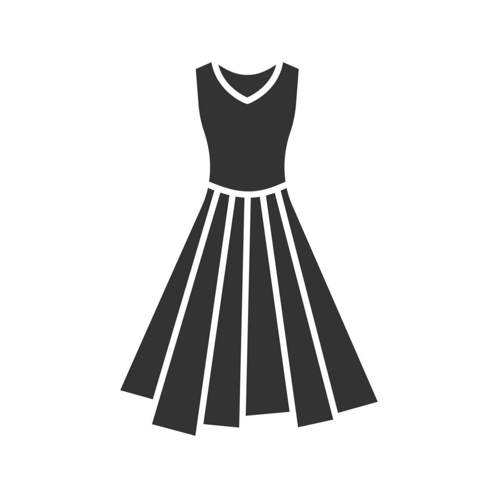 Kleid Glyphe-Symbol. Silhouette-Symbol. Abendkleid. negativer Raum. isolierte Vektorgrafik vektor