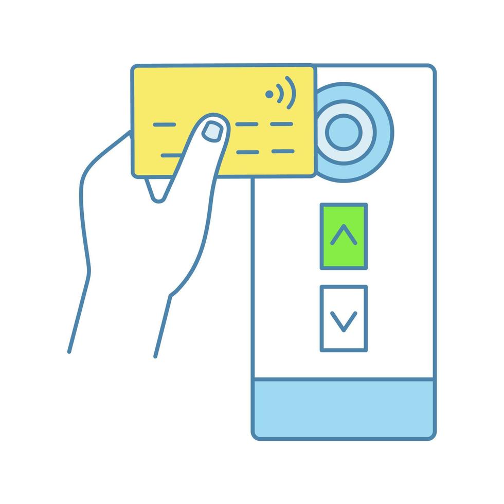 nfc kreditkortläsare färgikon vektor