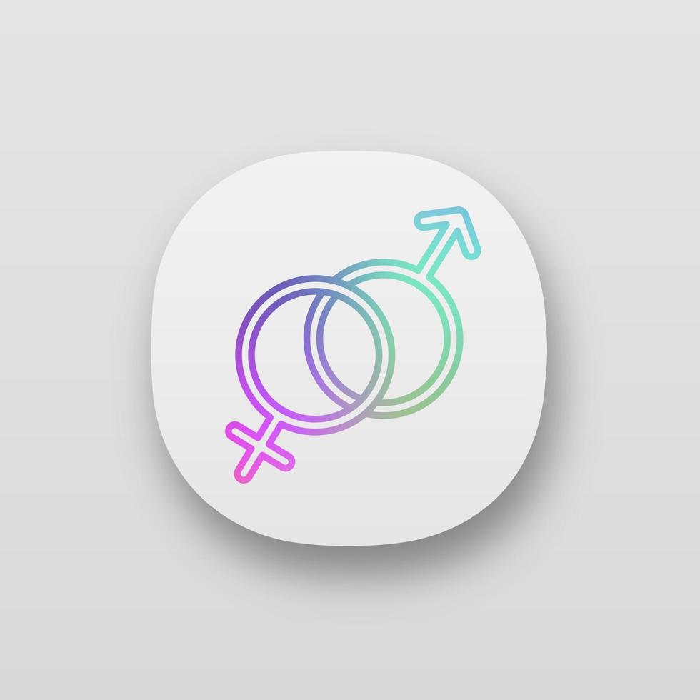 heterosexualitet app ikon vektor