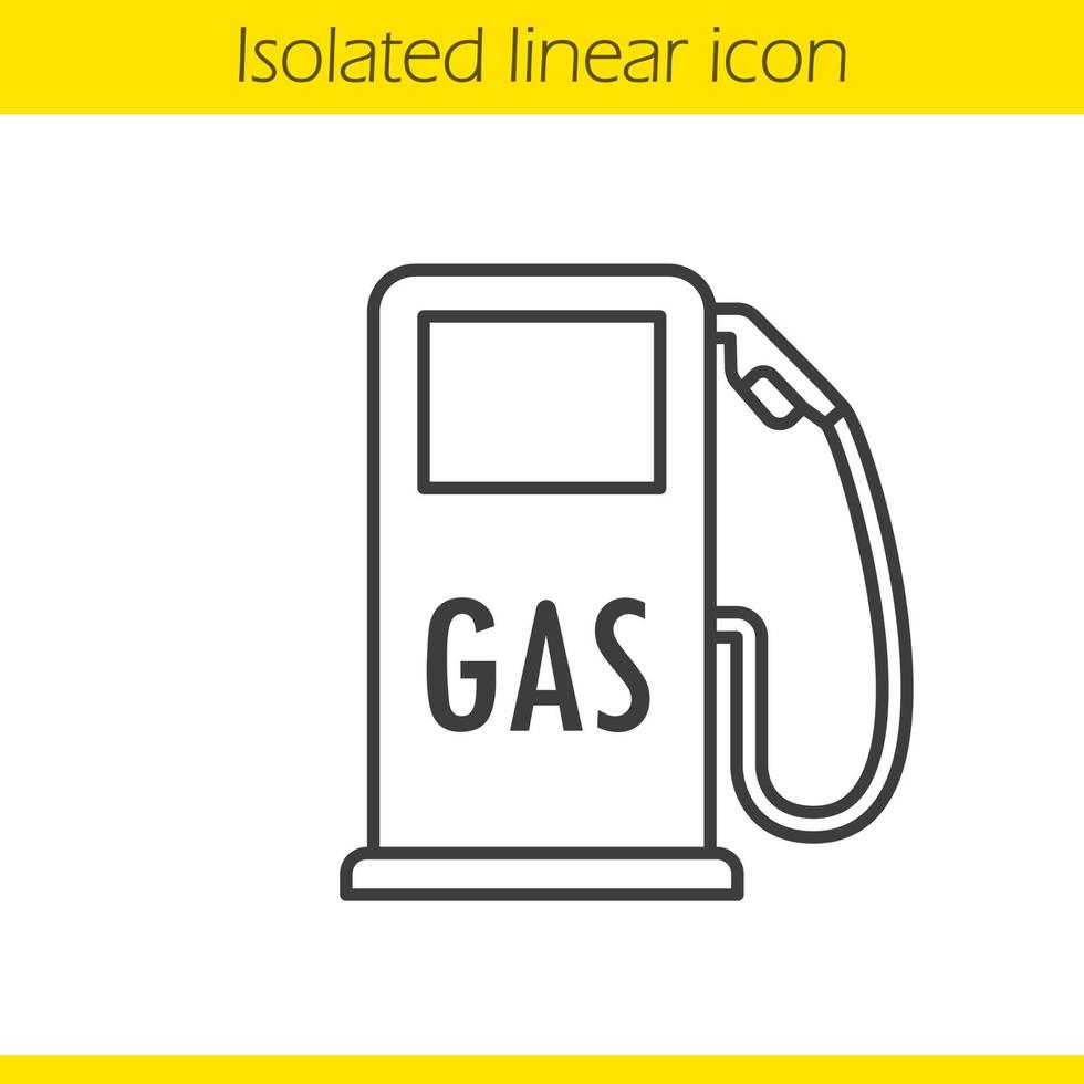 Lineares Symbol der Tankstelle. dünne Linie Abbildung. Kontursymbol. Vektor isolierte Umrisszeichnung