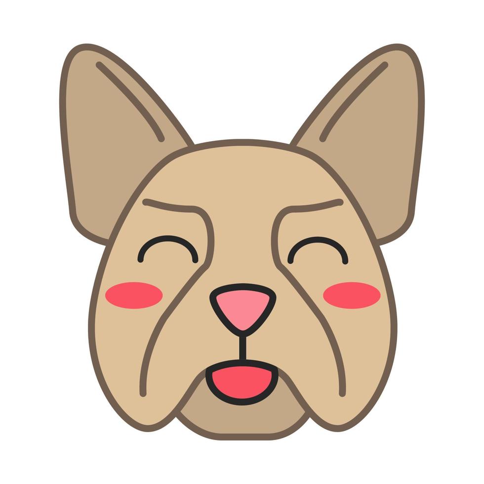 Französische Bulldogge süßer Kawaii-Vektor-Charakter vektor
