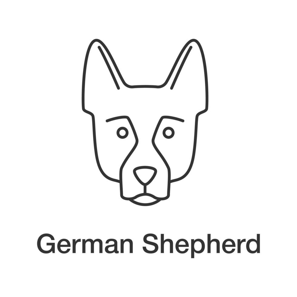 Deutscher Schäferhund lineares Symbol vektor