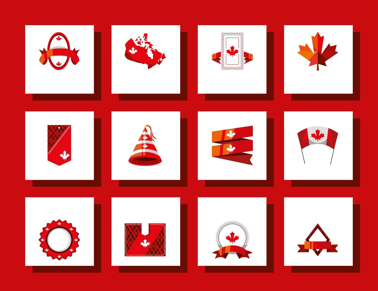 kanadensiska röda ikoner vektor