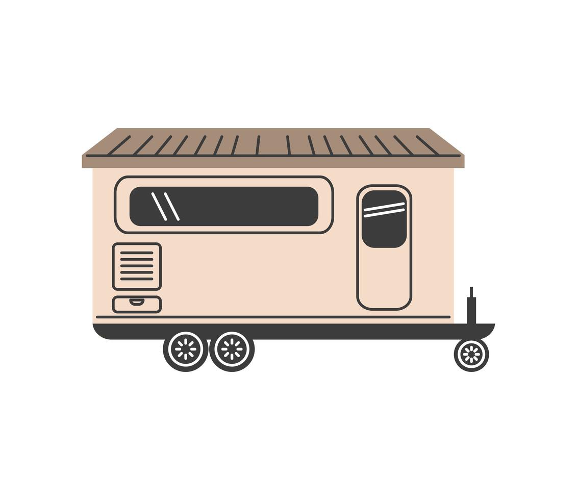 husbil trailer platt ikon vektor
