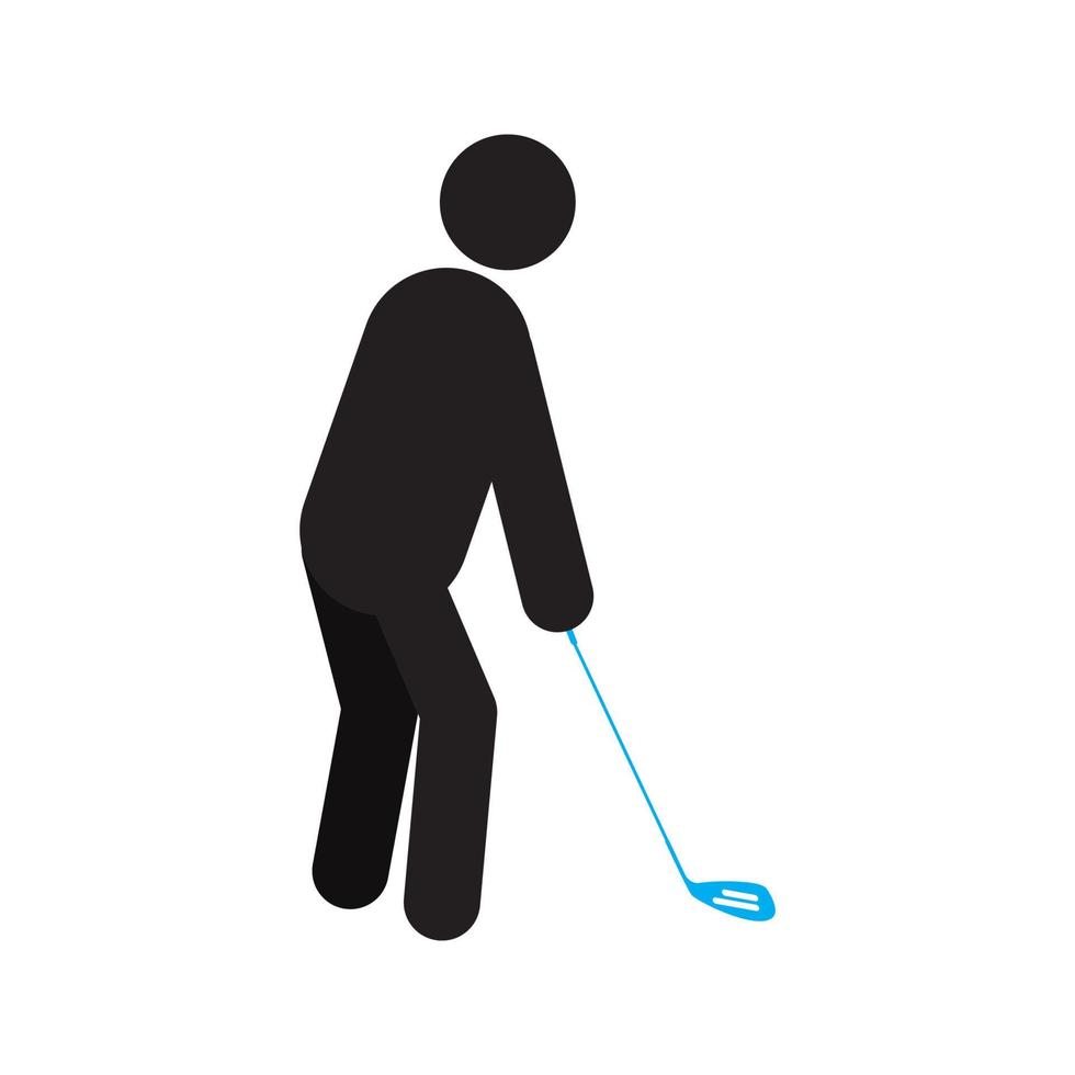 Mann spielt Golf-Silhouette-Symbol. Sport. isolierte Vektor-Illustration. gesunder Lebensstil vektor