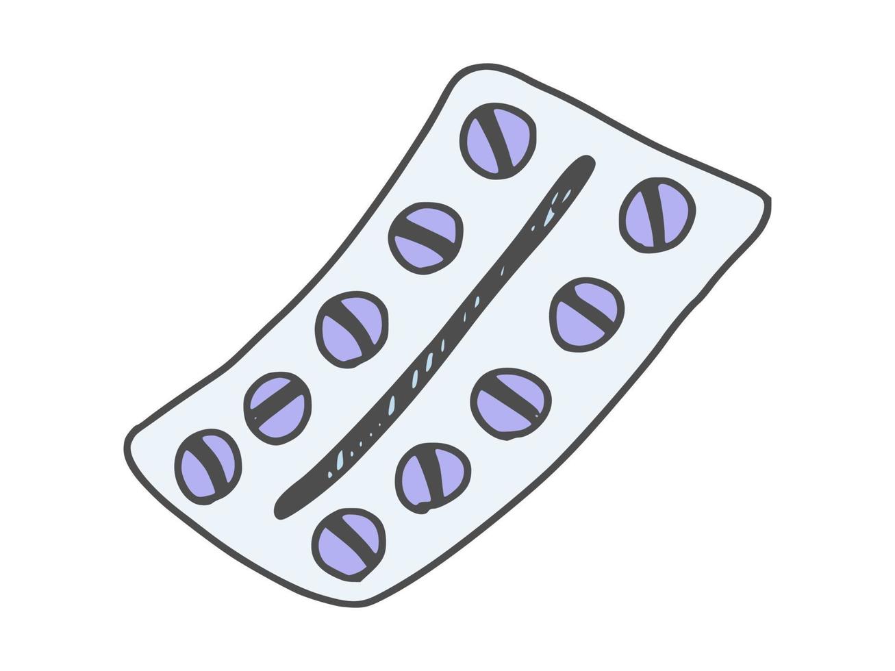 Pille Verpackung einfache Zeichnung Skizze Doodle Vektor