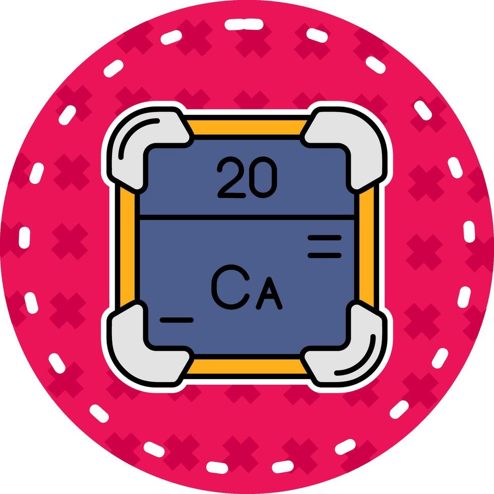 Kalzium Linie gefüllt Aufkleber Symbol vektor