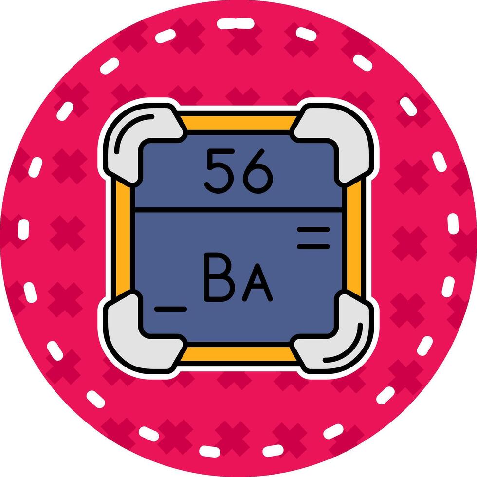 Barium Linie gefüllt Aufkleber Symbol vektor