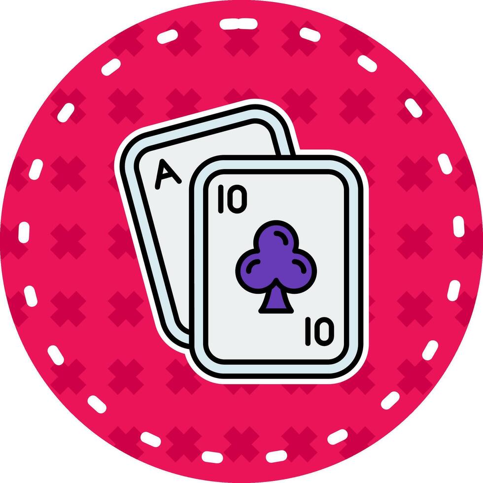 Poker Linie gefüllt Aufkleber Symbol vektor