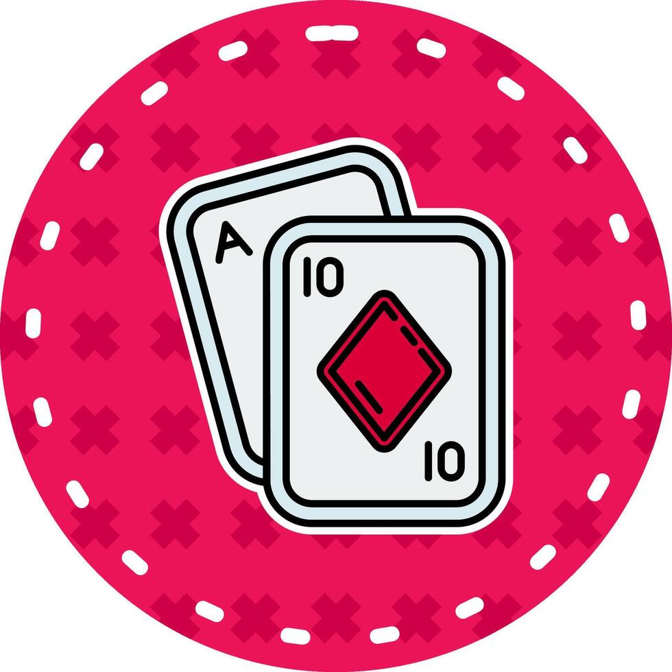 Poker Linie gefüllt Aufkleber Symbol vektor