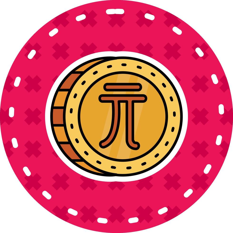 Neu Taiwan Dollar Linie gefüllt Aufkleber Symbol vektor