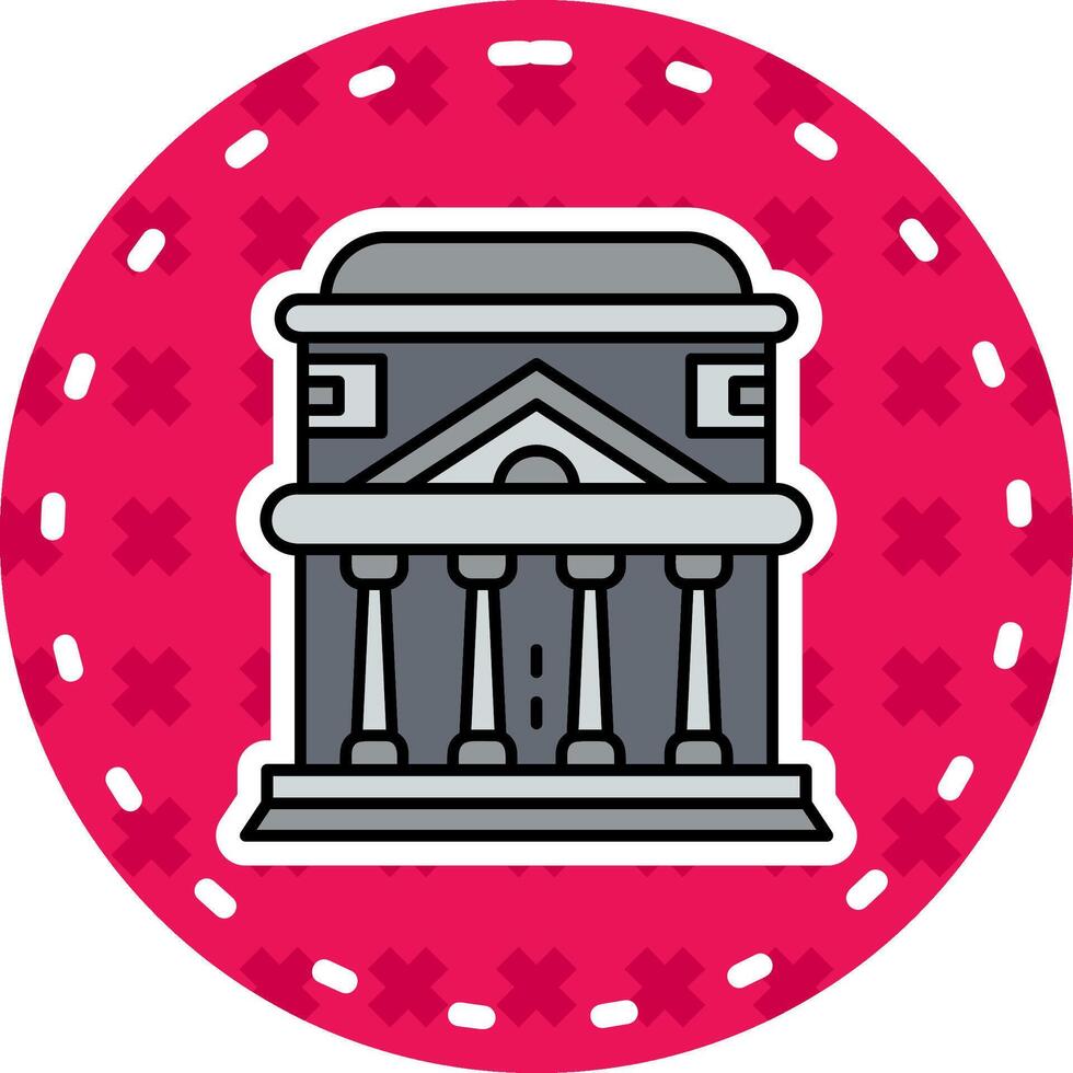 Pantheon Linie gefüllt Aufkleber Symbol vektor