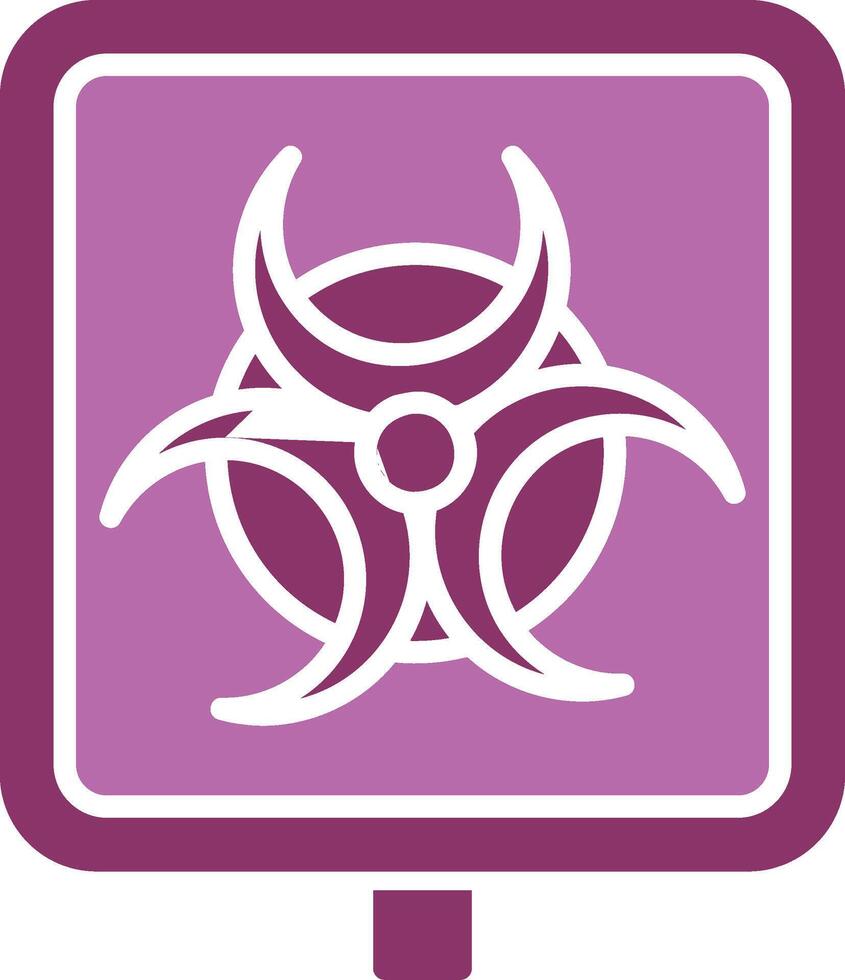 Biogefährdung Glyphe zwei Farbe Symbol vektor