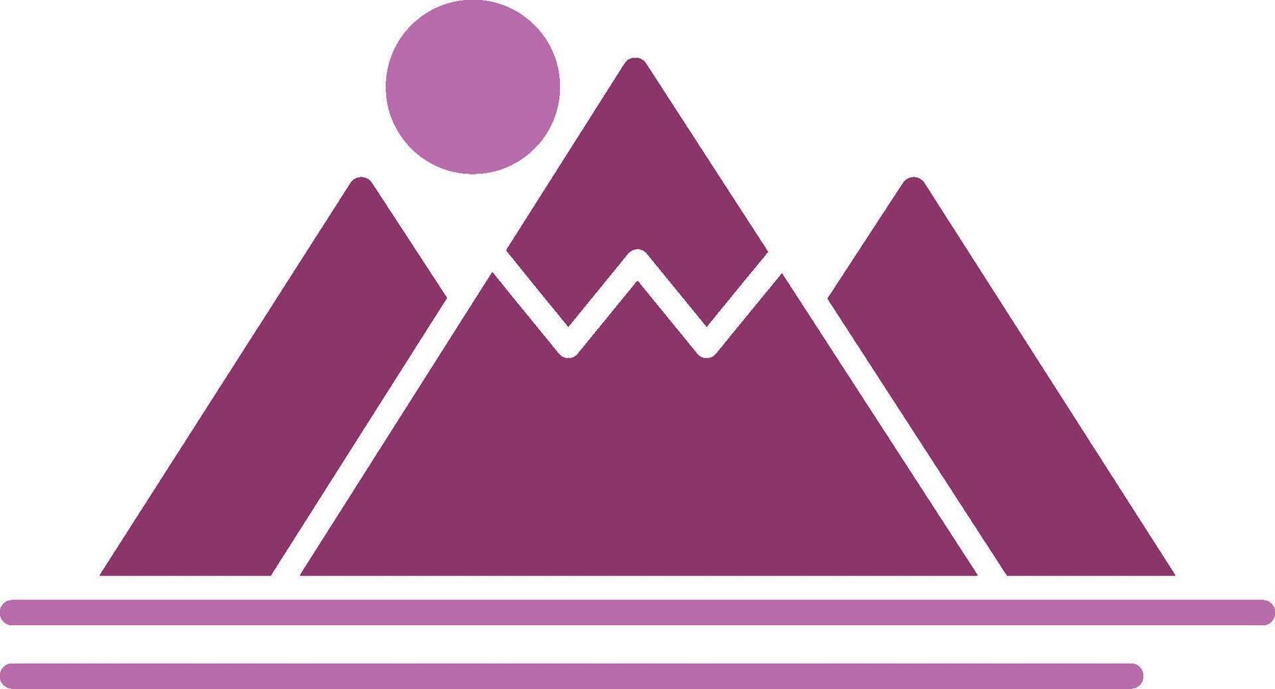 Berg Glyphe zwei Farbe Symbol vektor