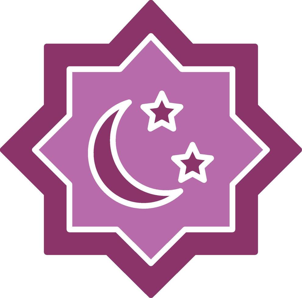 islamisch Star Glyphe zwei Farbe Symbol vektor