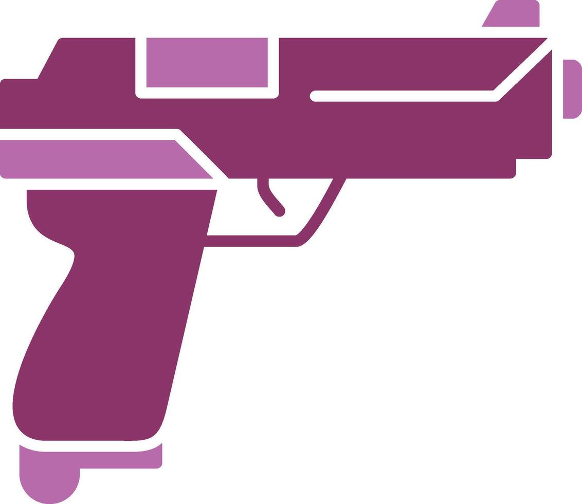 pistol glyf två Färg ikon vektor