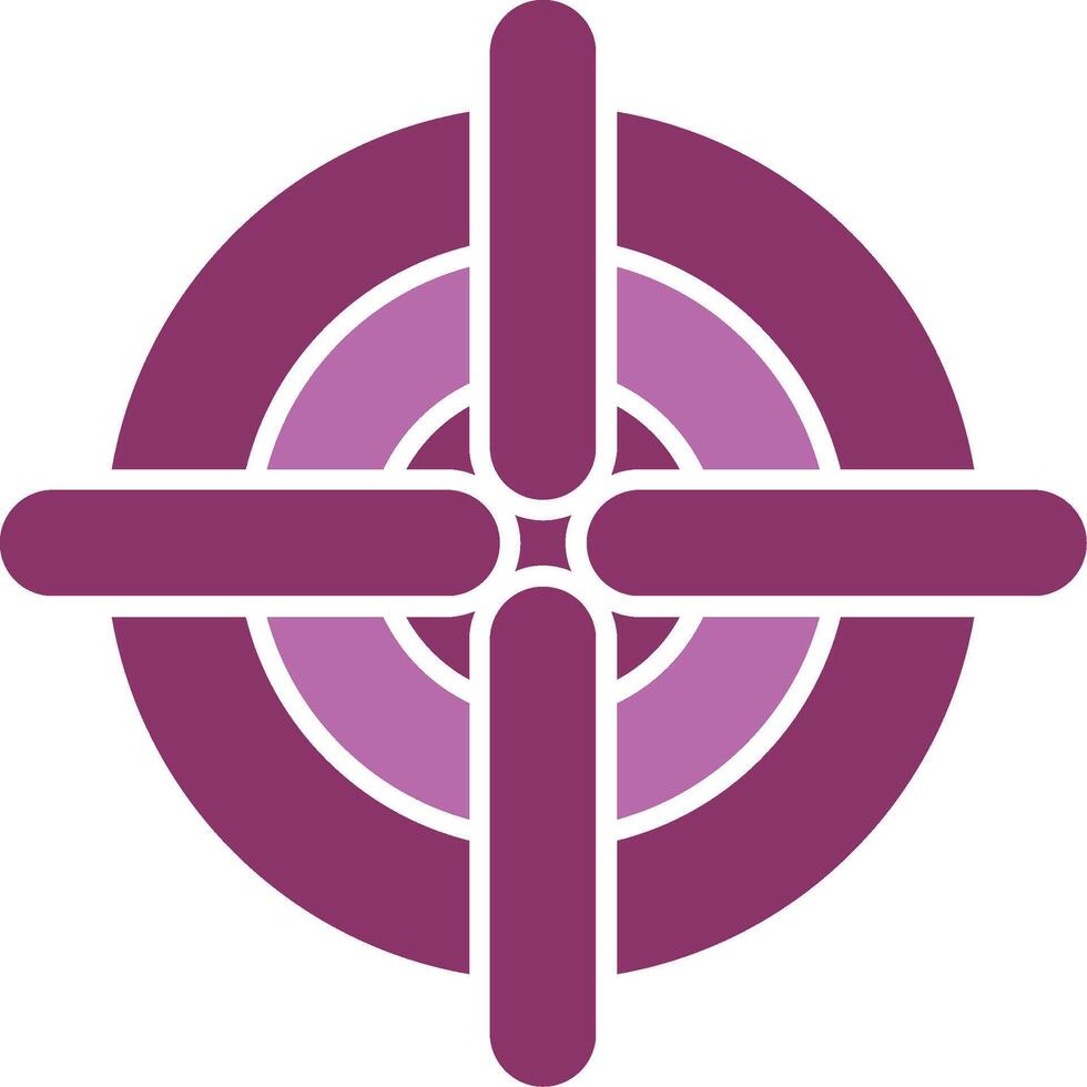 Ziel Glyphe zwei Farbe Symbol vektor