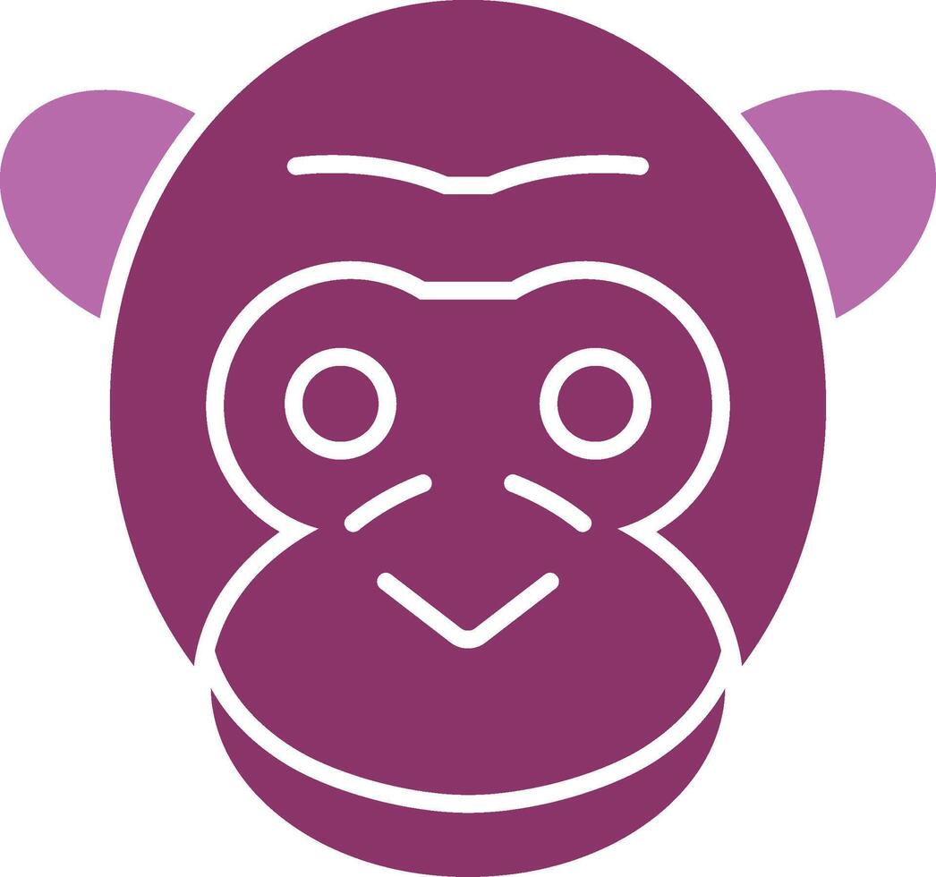 Gorilla Glyphe zwei Farbe Symbol vektor