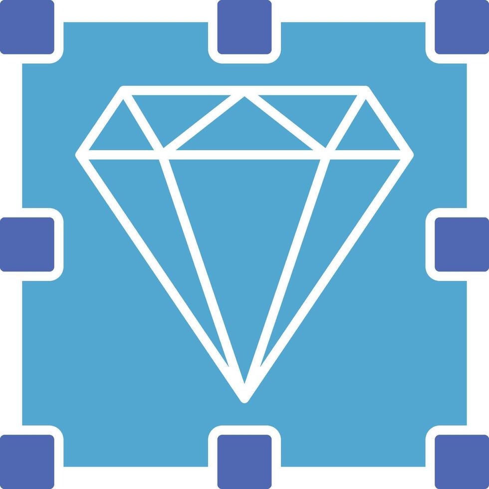Diamant Glyphe zwei Farbe Symbol vektor