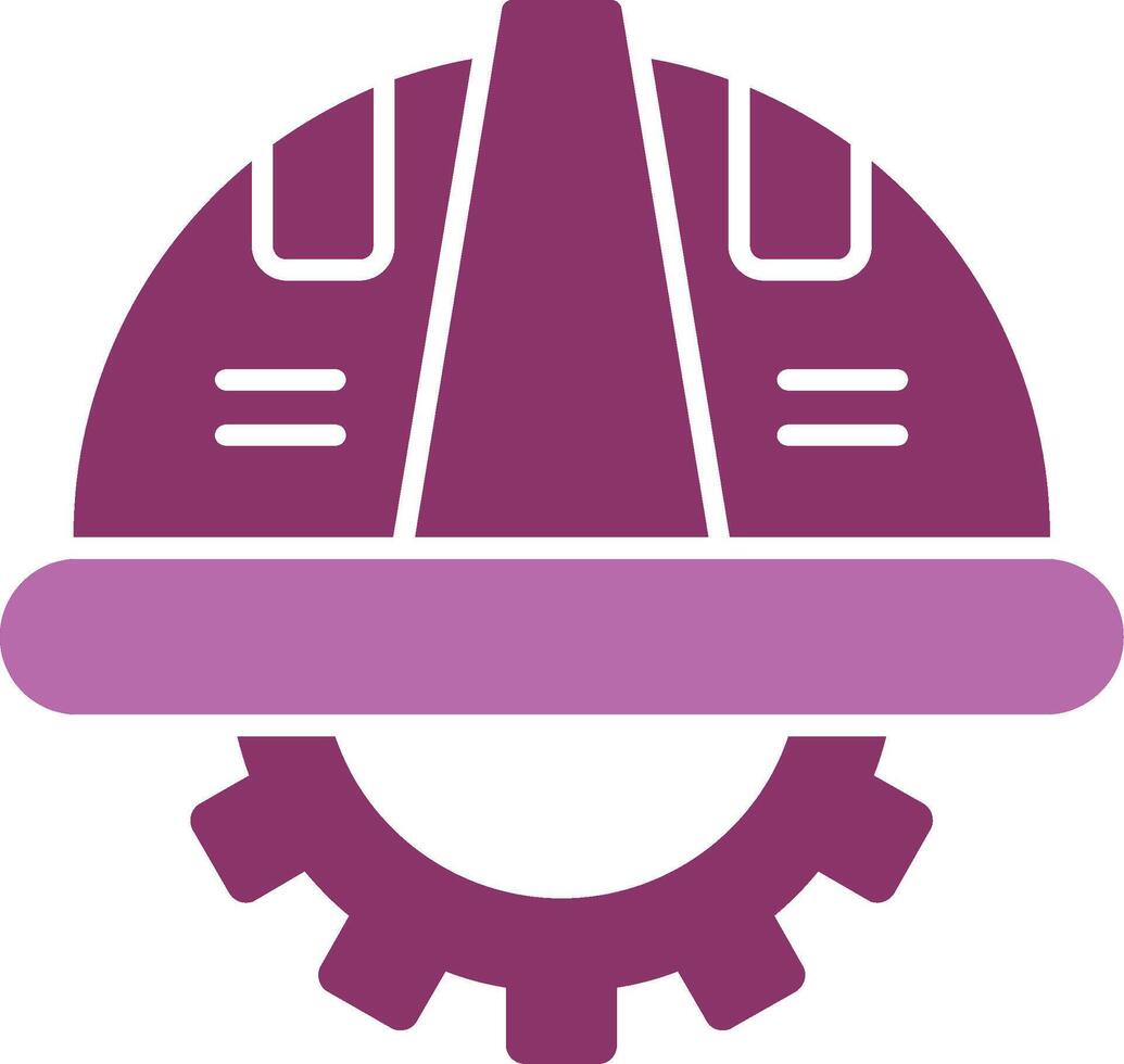 Sicherheit Helm Glyphe zwei Farbe Symbol vektor