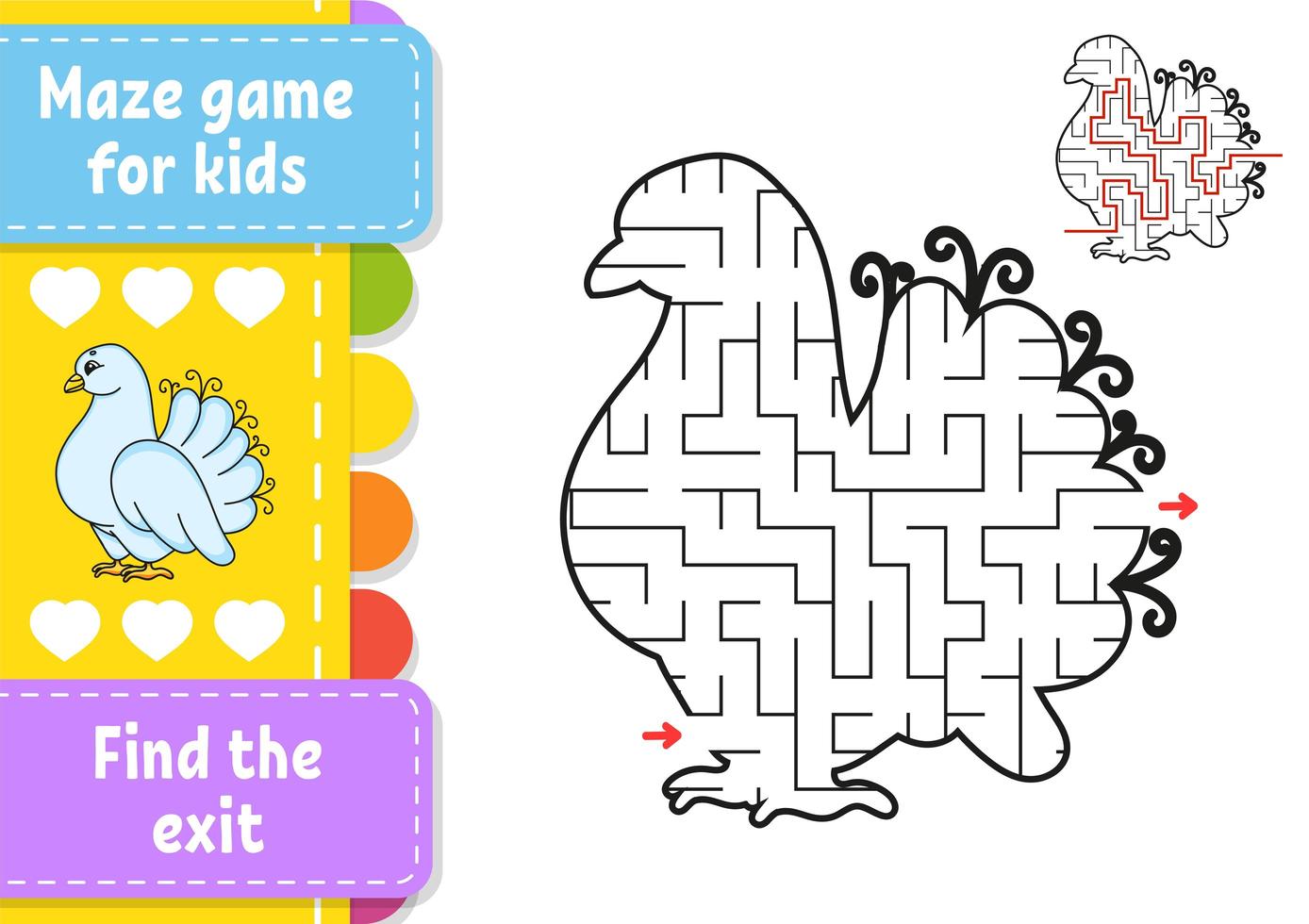 abstraktes Labyrinth. Spiel für Kinder. Puzzle für Kinder. Labyrinth Rätsel. Schwarz- und Farbvektorillustration lokalisiert auf weißem Hintergrund. den richtigen Weg finden. Arbeitsblatt Bildung. mit Antwort. vektor