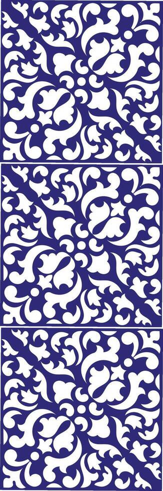 årgång damast- sömlös dekorativ vattenfärg blå blommig måla bricka design mönster. keramisk bricka design stil vektor
