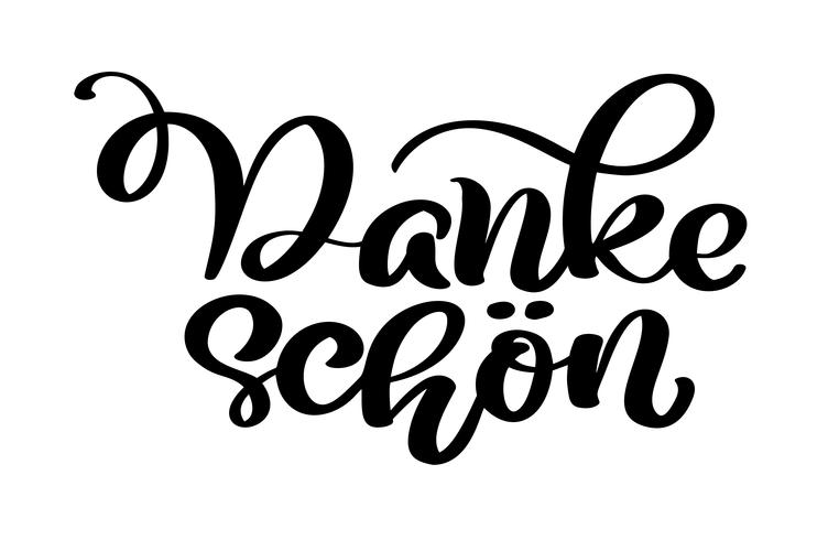 Vektorhand gezeichnet, Danke Schon beschriftend. Elegante moderne handschriftliche Kalligraphie mit dankbarem Zitat. Vielen Dank Deutsch Ink Illustration. Typografieplakat auf weißem Hintergrund. Für Karten, Einladungen, Drucke etc vektor