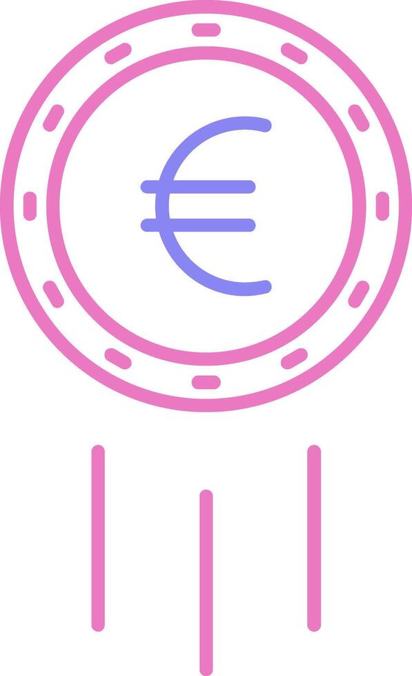 Euro Zeichen linear zwei Farbe Symbol vektor