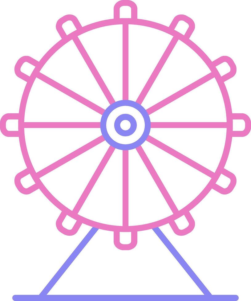Ferris Rad linear zwei Farbe Symbol vektor