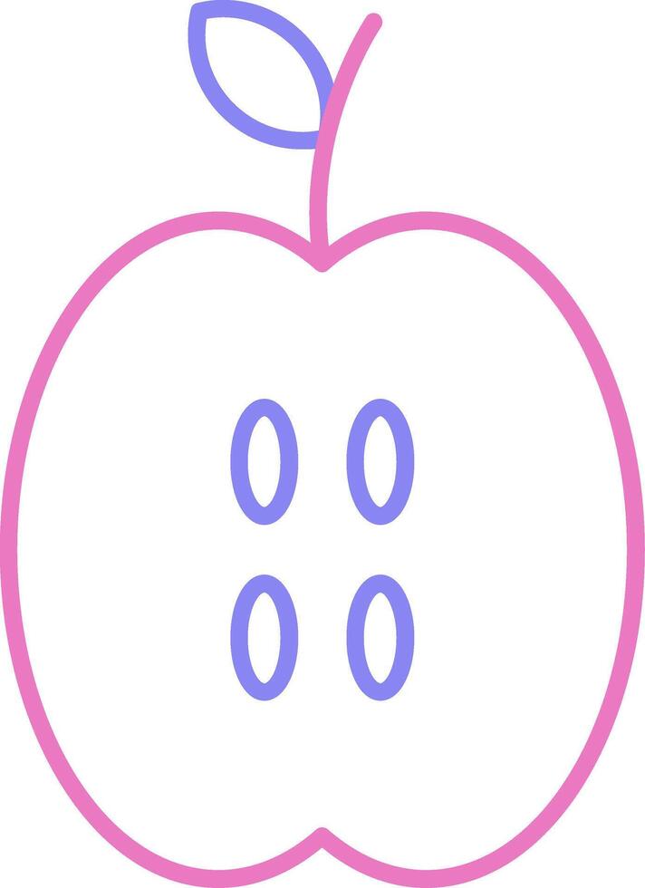 äpple linjär två Färg ikon vektor