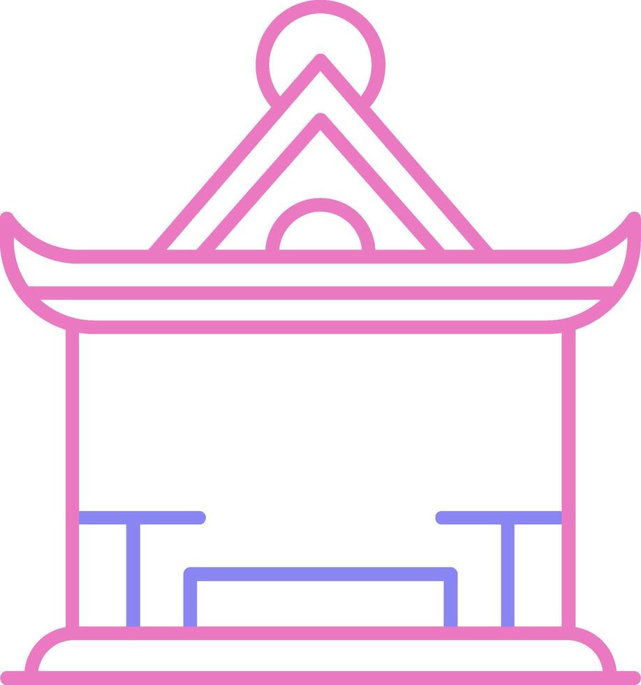 paviljong linjär två Färg ikon vektor