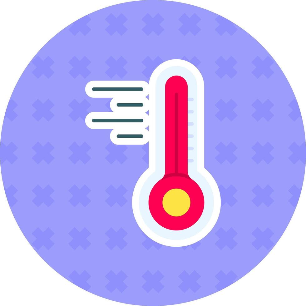 termometer platt klistermärke ikon vektor